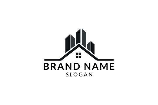 modern abstract building for a real estate logo company