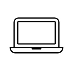 Simple laptop icon. Personal computer. Vector.