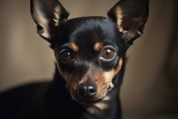 A close up of a lovely toyterrier. Generative AI