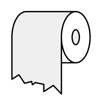 Torn toilet paper roll icon. Vector.