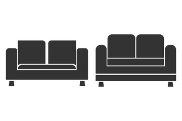 Office chair icon. Comfortable armchair set line and background vector ilustration.