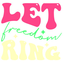 Retro 4th July T-shirt Design, Wavy Vector