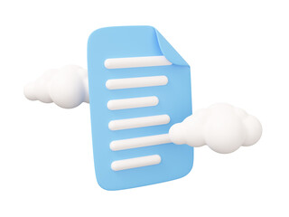 document cloud 3d illustration