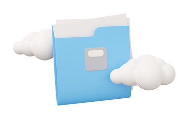 document folder cloud 3d illustration