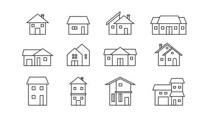 Modern Thin Line House Icon - Vector Illustration of Building and Home Design