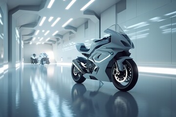 Futuristic motorcycle concept design, image by generative AI