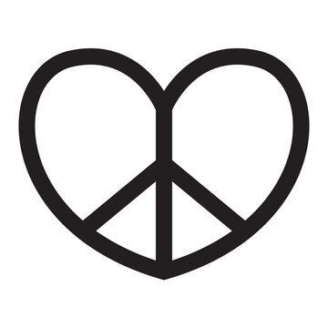 Retro groovy clipart peace and symbol