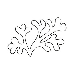 seaweed flat vector cartoon illustration on white background