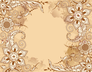 vintage floral tropical nature brown abstract art wallpaper pattern graphic pattern 3