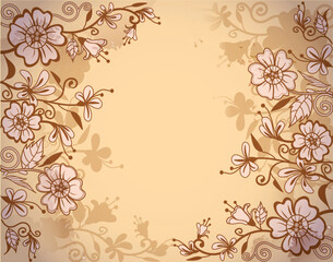 vintage floral tropical nature brown abstract art wallpaper pattern graphic pattern 5
