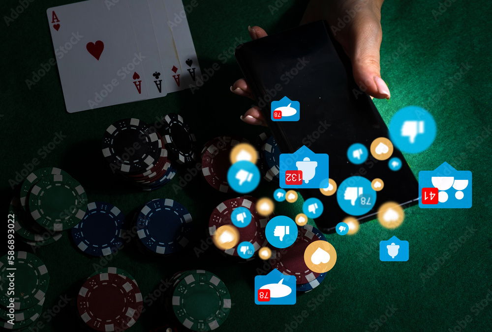 Poster businessman use smartphone online to social network, touchscreen device connecting to global cyber n