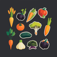 Minimalist and elegant vegetable collection in vector format