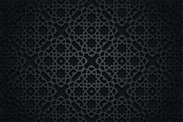 Seamless 3d Ramadan Islamic pattern in Arabian style Vector illustration	