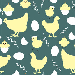 Beautiful Easter Pattern. Hq fully editable vector.