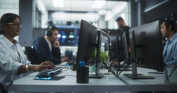 Diverse Software Development Department Working on an Artificial General Intelligence Tool by Optimizing Language Models. Group of Web Engineers Create an AI with Reinforced Learning Techniques