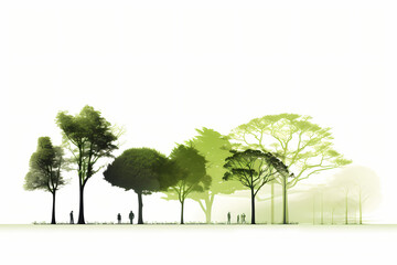 Ecology and environmental protection creative idea concept design. Green eco nature landscape background , Generative AI