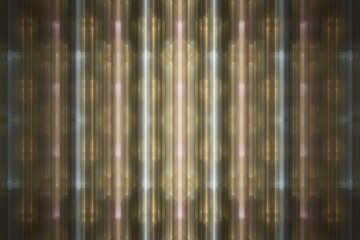 Orange gray pattern of curved vertical rays on a black background. Abstract fractal 3D rendering