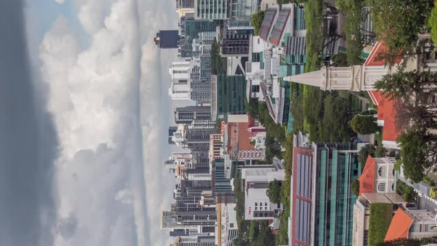 Vertical timelapse of dramatic sky over River Valley community, Singapore.