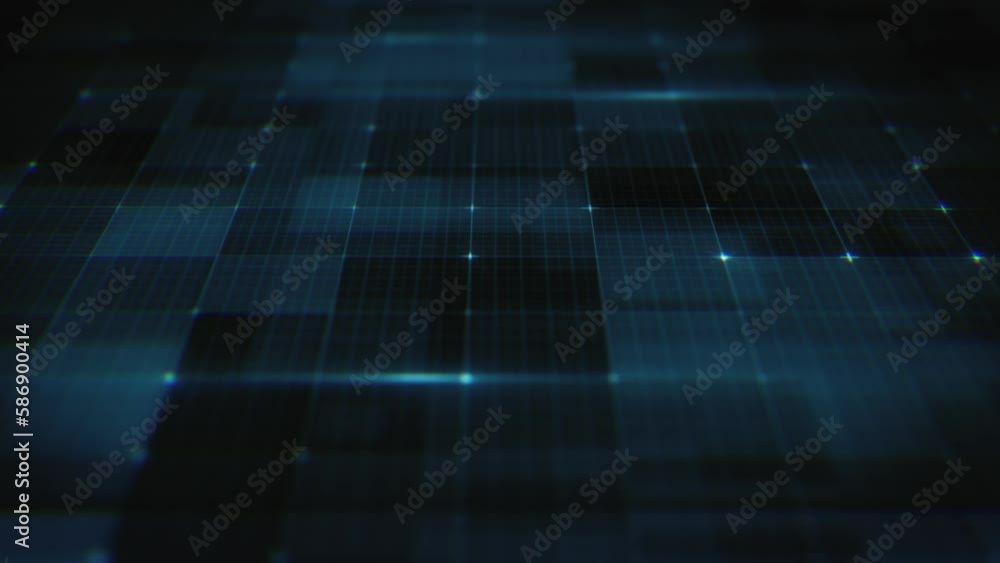 Poster abstract digital data technology grid/ 4k animation of an abstract background with digital data tech