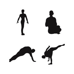 International Yoga Day Sillhouette set. Vector design illustration.