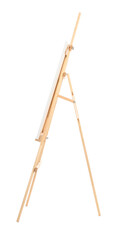 Wooden easel with canvas isolated on white