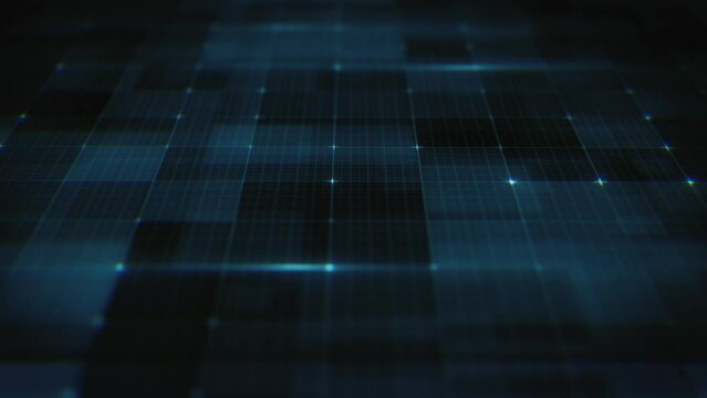 Abstract Digital Data Technology Grid/ 4k animation of an abstract background with digital data technology graphic grid