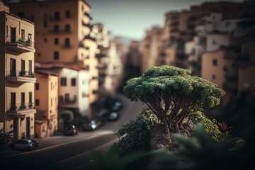 Naklejka premium Cinematic photo beautiful city of the future street