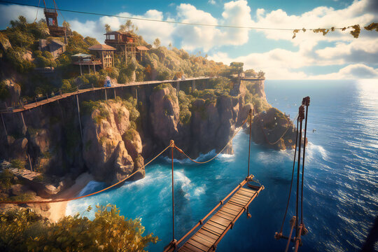 the thrill of a summer bungee jump with panoramic views of the ocean