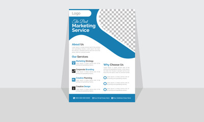 Modern Corporate and Creative Flyer Design Template Vertical Name Flyer Simple and Clean Blue and White Vector Illustration Colorful Gradient Flyer Design Brochure Design Banner Business Flyer