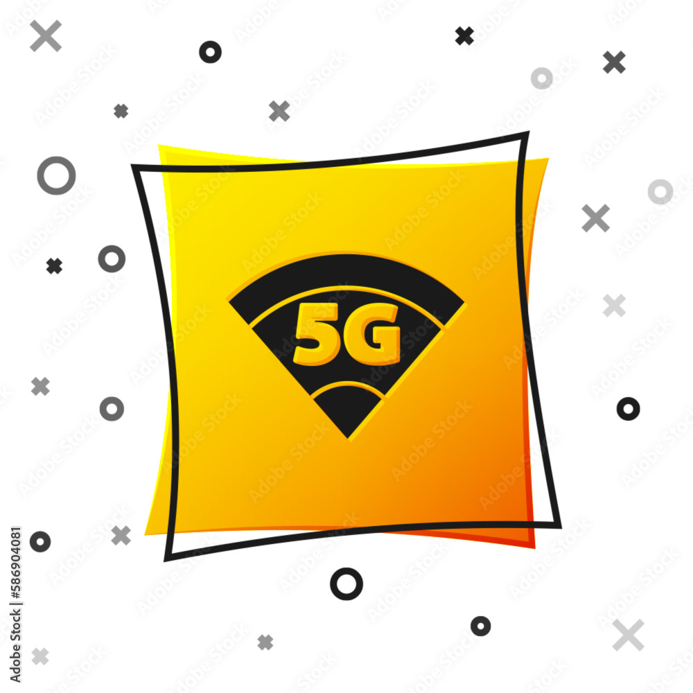 Poster black 5g new wireless internet wifi connection icon isolated on white background. global network hig