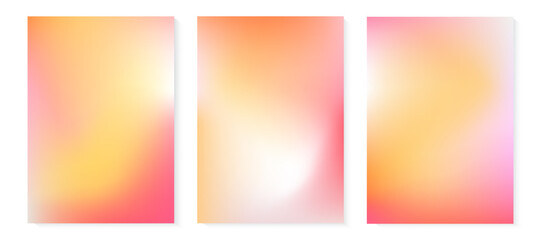 Y2k aesthetic holographic gradient background. Red pink orange mesh texture. Gentle pastel color vector A4 poster. Holo blur wallpaper. Abstract iridescent pattern. Trendy girlish art illustration
