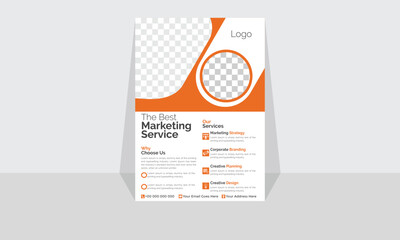 Template Vertical Name Flyer Simple and Clean Orange and White Business Flyer Vector Illustration Colorful Gradient Flyer Design Brochure Design Banner Modern Corporate and Creative Flyer Design