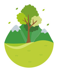 Arbor Day, tree and nature illustration, 식목일 나무와 자연 일러스트