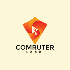 Digital pointer technology creative logo