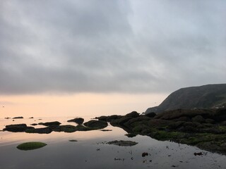 Peaceful view of rocks in a calm sea
