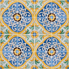 Composition of typical floral and geometric Turkish decorations