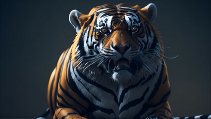 3D Rendered Tiger With Intricately Detailed and Realistic Details of Majestic Beast Created With Generative Ai