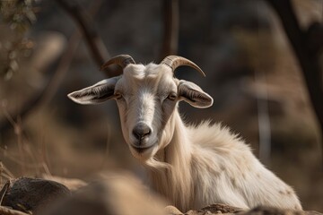 Indian domestic goat. Generative AI