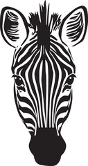 Zebra head, African animal vector illustration