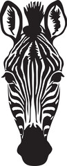 Zebra head, African animal vector illustration