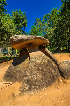 Megalithic Dolmen of Axeitos, Ribeira, Barbanza Peninsula, La Coru&ntilde;a, Galicia, Spain, Europe