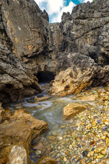 Natural Monument Complejo de Cobijeru, Beach of Cobijeru, Beach of Las Acacias, Llanes, Asturias, Spain, Europe