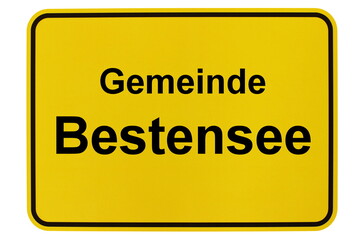Illustration eines Ortsschildes der Gemeinde Bestensee in Brandenburg