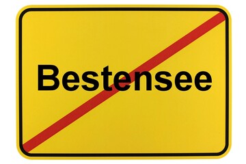 Illustration eines Ortsschildes der Gemeinde Bestensee in Brandenburg