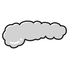 健康な膵臓のイラスト(白黒)