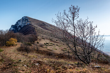 View to the peak Trem, highest peak of Suva planina (english translation Dry mountain) in southeastern Serbia
