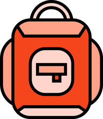 backpack and schoolbag icon illustration