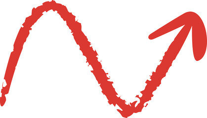 red sketch and grunge arrow symbol