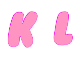 3d rendering gloss color uppercase Letter