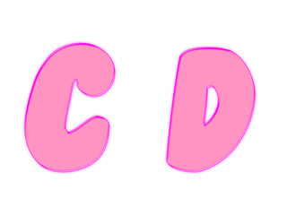 3d rendering gloss color uppercase Letter